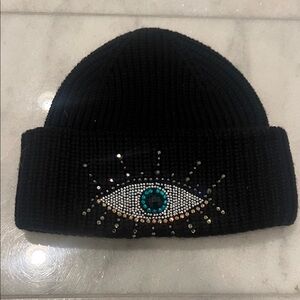 Black Beanie with Eye Design